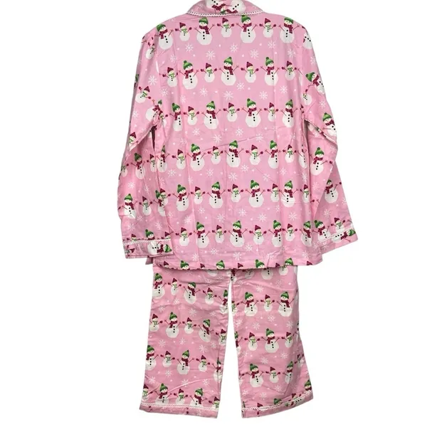 THE COMPANY STORE Pink Snowman Cotton Pj’s Flannel Pajamas * NWOT - Image 4