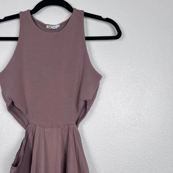 Zara Women's Cutout Sleeveless Midi Dress Sz L - Image 3