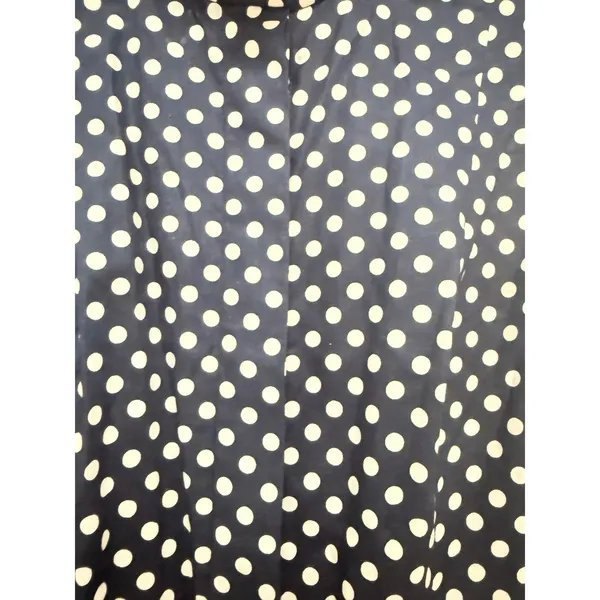 Akris Bergdorf Goodman Navy White Polka Dot Mock Neck Pleated Cotton Dress US 6 - Image 5