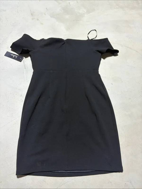 Lulus NWT Off-the-Shoulder Black mini Dress medium - Image 10