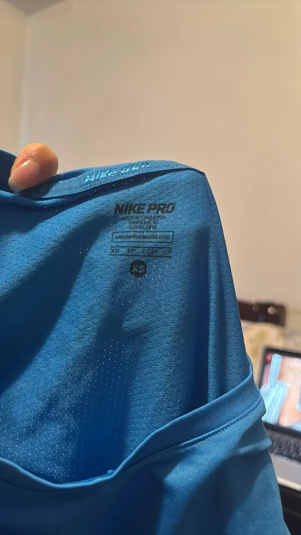 Nike Pro Blue Dri-Fit Compression Short Sleeve Top - Image 7