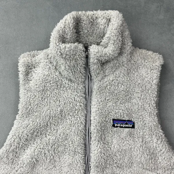 Patagonia Los Gatos Fleece Vest S Grey Full Zip High Pile Soft Layering Fuzzy - Image 6