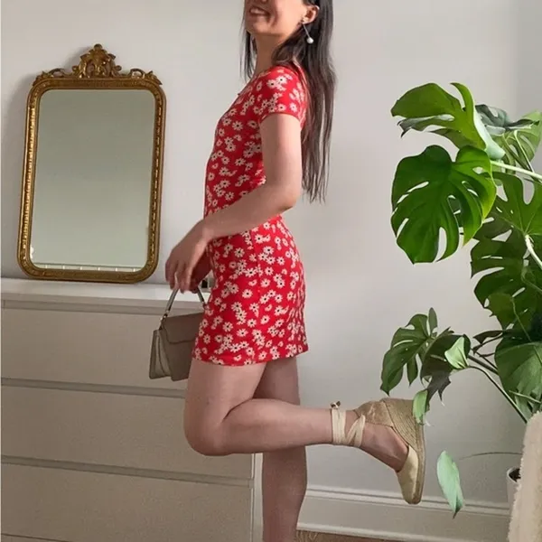 Reformation‎ Mini Floral Dress - Image 3