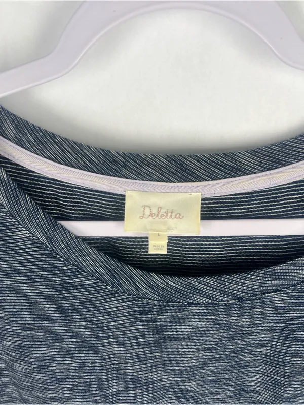 Anthropologie Heathered Blue Knot-Shoulder Short‎ Sleeve Tee - Image 2