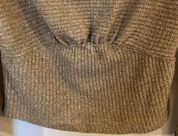 We The Free boat neck top Small Boat Neck Waffle Knit - Image 2