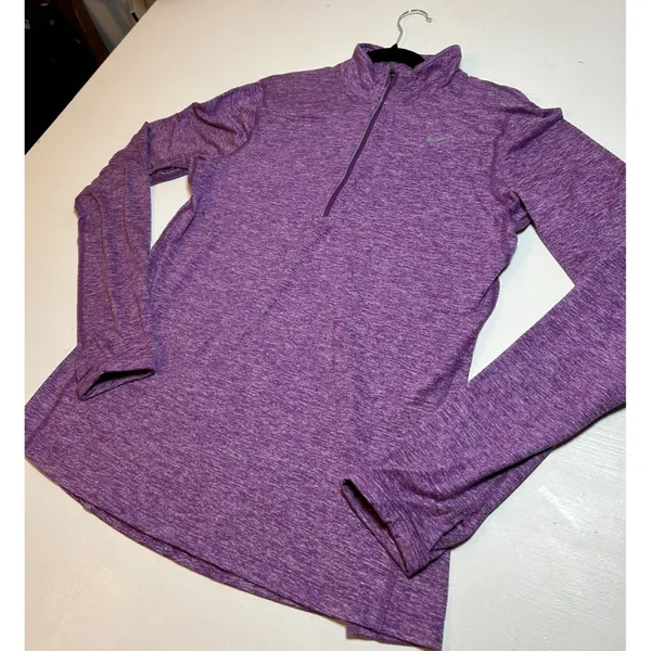 Nike Nike Heathered Purple Dri-FIT Pullover Sz M Nike Running w Thumbholes - Image 2