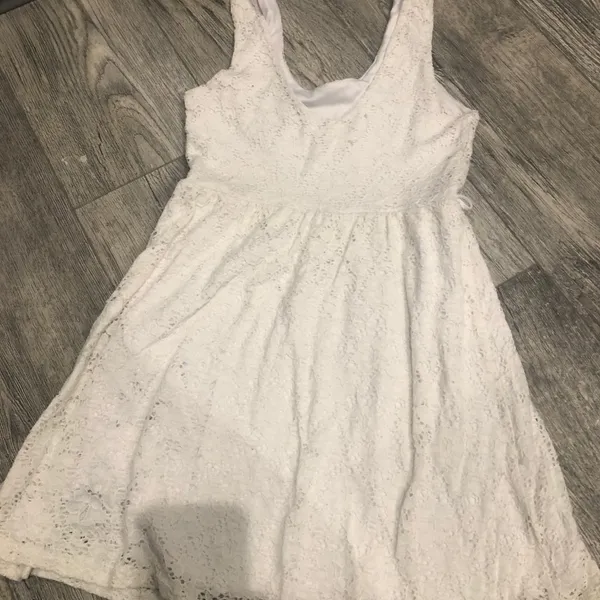Ambiance‎ Apparel Small Plain Solid White Short Tank Top Dress with Belt Loops - Image 4