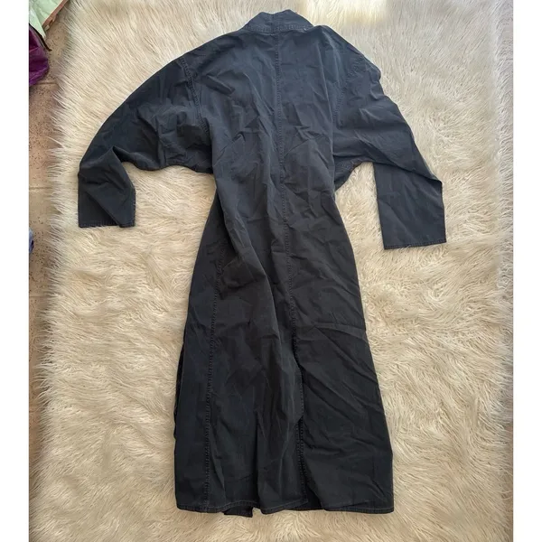 Skims Woven Lounge Long Robe Ash Size Small - Image 9