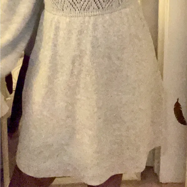 Elegant Gray Women's Sweater Dress Size M - Image 2