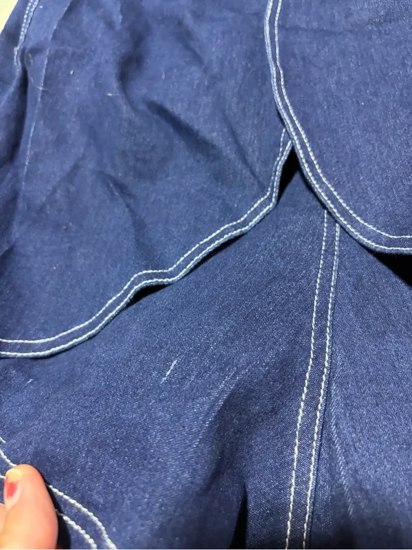 Selfie Leslie NWT Glowing halter neck Dark Blue Denim Romper XS MSRP$90 - Image 5