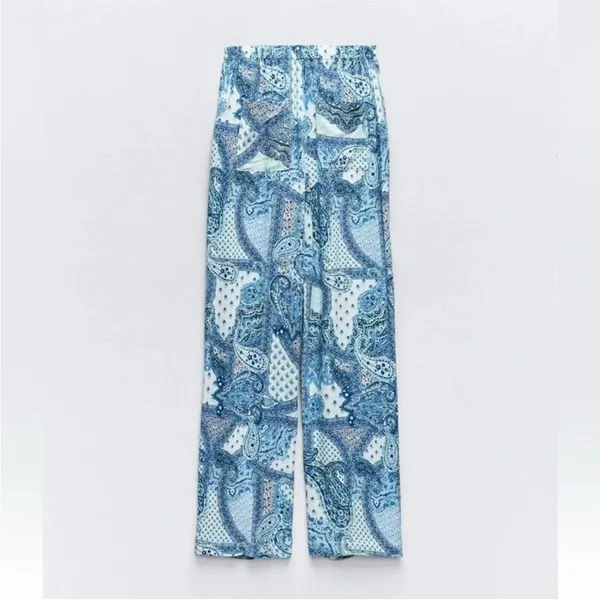 Zara Paisley Print wide leg pants - Image 4