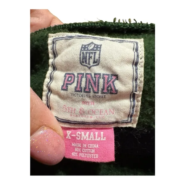 Victoria’s Secret PINK NFL Green Bay Packers LET’S GO PACKE Sequin Sweatshirt XS - Image 8