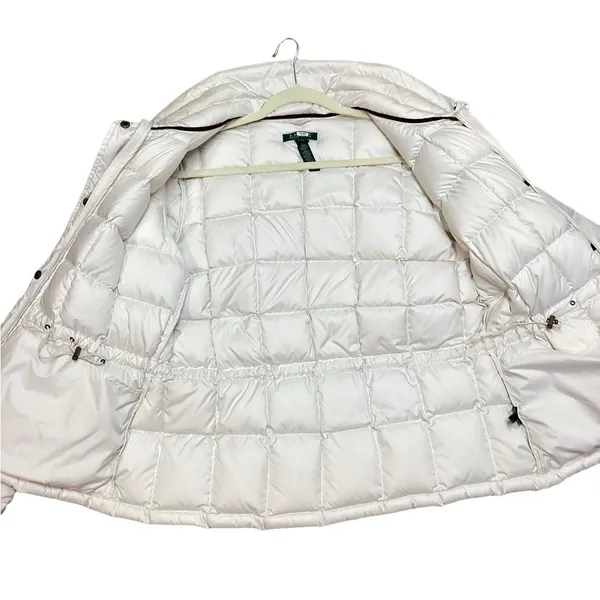 Lauren Ralph Lauren down puffer jacket Off white. Size Large - Image 5