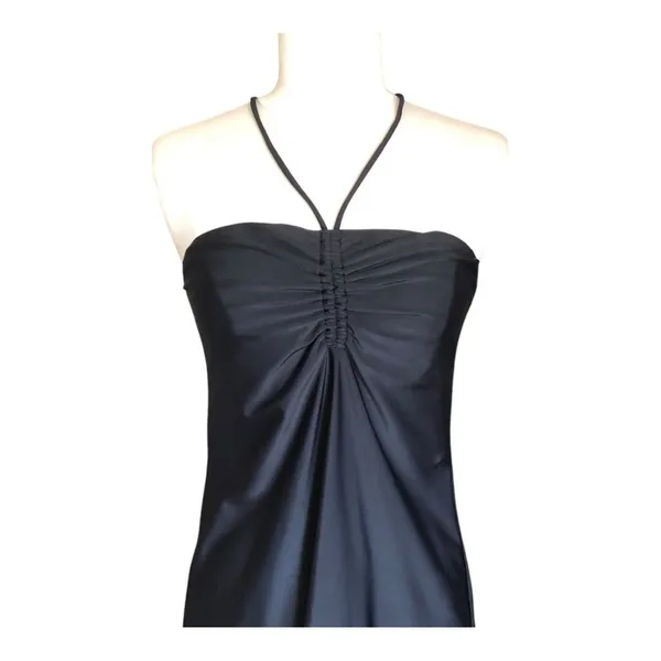 Andie Waikiki Swim Cover Up Black Small Ruched Halter Bandeau Beach Dress NWT - Image 3