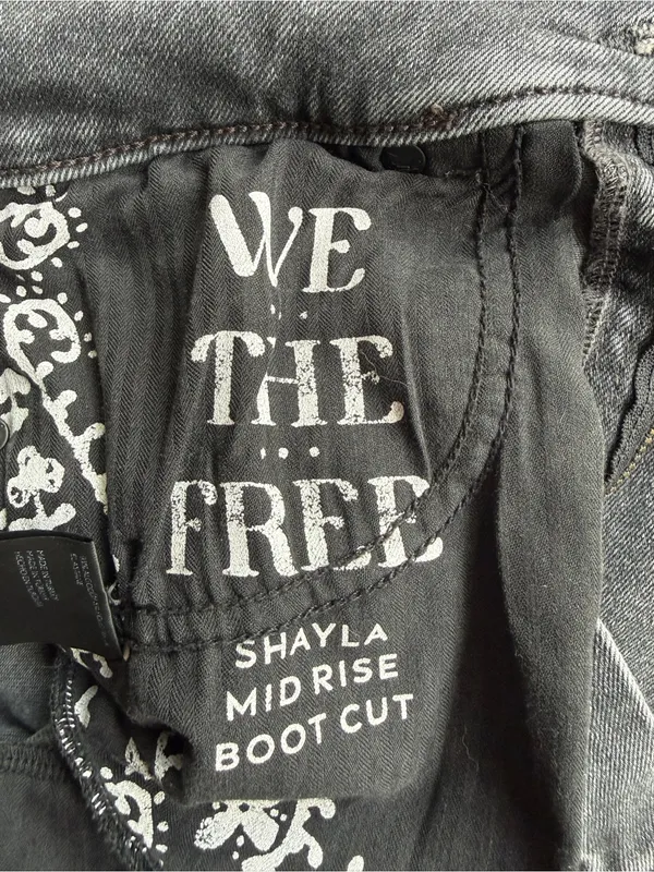 Free People | We The Free Shayla Bootcut Jeans Black Wash Mid Rise Size 29 - Image 6
