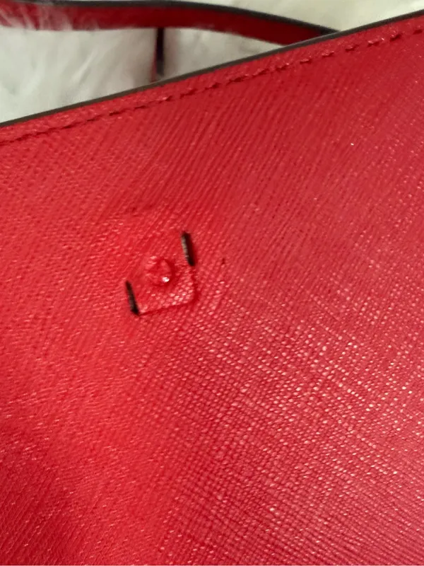 Tory Burch Emerson Combo Crossbody Red Leather Gold Logo Handbag - Image 6