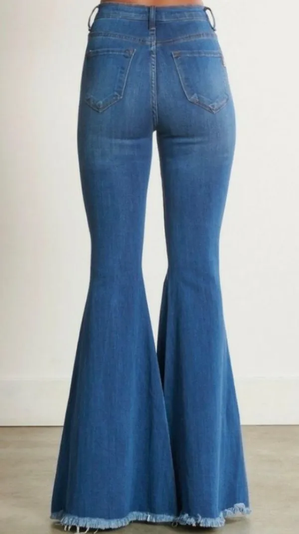 Flare High Waisted Bottoms Blue Size 30 - Image 4