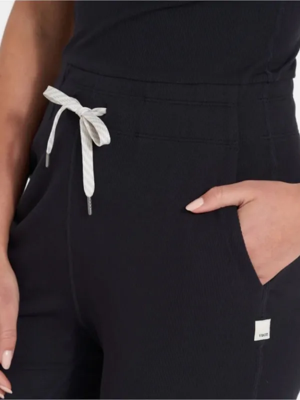 Vuori Mudra Pose Jumpsuit Small Black Wide Leg Square Neck Athleisure Lounge - Image 3