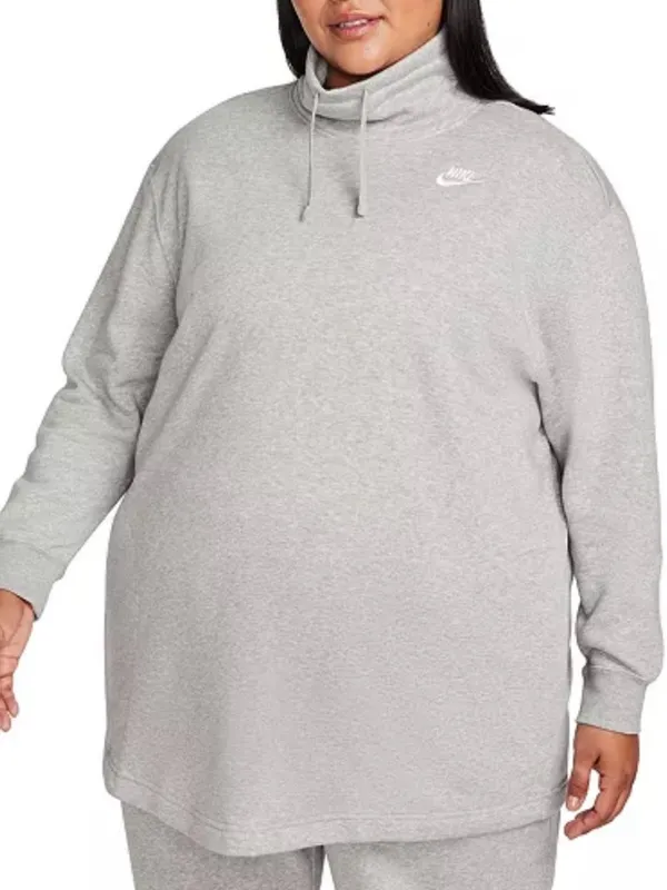 Nike Plus Size Oversized Mock-Neck Fleece Sweatshirt in Grey, Size 3X, NWT - Image 3