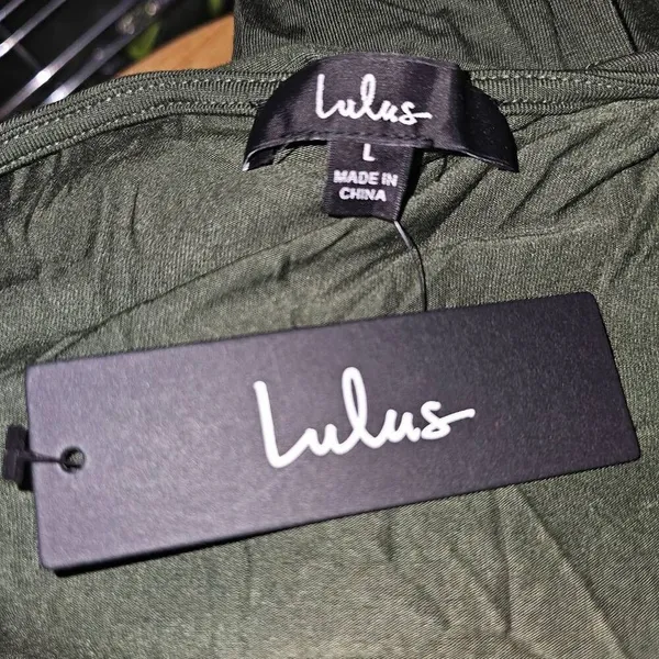 NWT‎ Lulu's Womens Olive Green Wrap Maxi Dress Large - Image 4