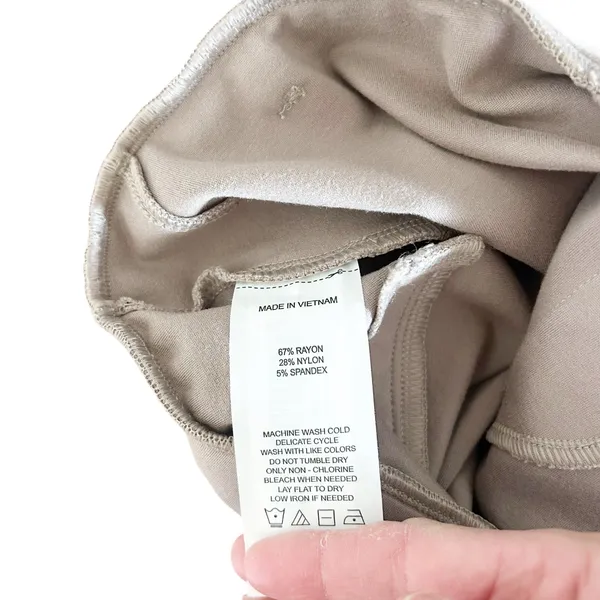Quince Tan Ultra Stretch Ponte Straight Leg Pants Sz M - Image 3