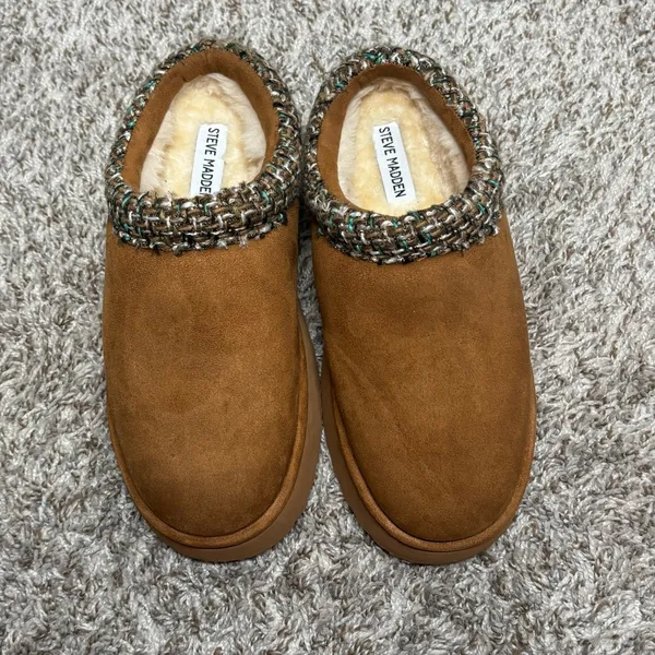 Steve Madden SELDEN TAN Platform Cozy Slip On Mule Size 8.5 - Image 2