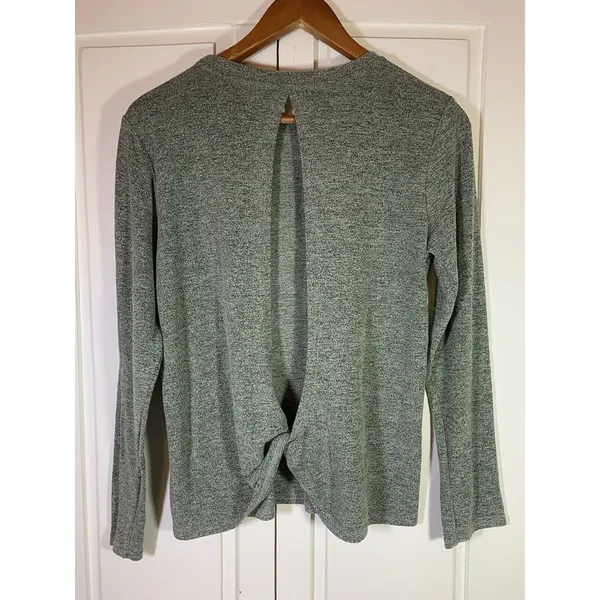 Laslulu‎ Open Back Twist Top Womens Medium Green Stretch Sexy Comfort Basic - Image 3
