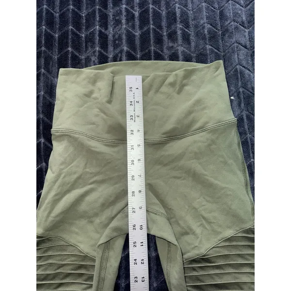 Alo Yoga Leggings Womens Green Moto High Rise Panel Activewear‎ Workout Size S - Image 8