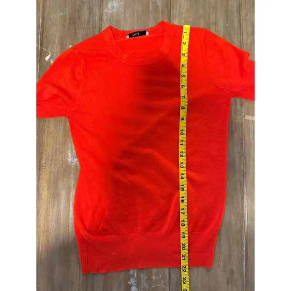ZARA‎ Knit Short Sleeve Crew Neck Sweater Top Red Size Small minimalist normcore - Image 5