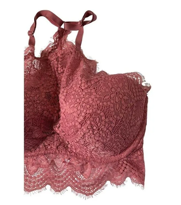 Victorias Secret Pink Women Size Small Bralette Push Up Bra Rose Pink 10A-744P - Image 7