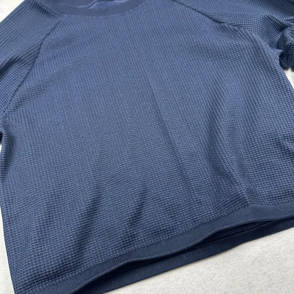 Aerie OFFLINE Cropped Long Sleeve Top Blue Waffle Knit Women’s Medium - Image 5