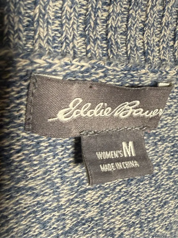 Eddie Bauer Multicolor Striped V-Neck Cardigan Sweater Womens Medium - Image 4