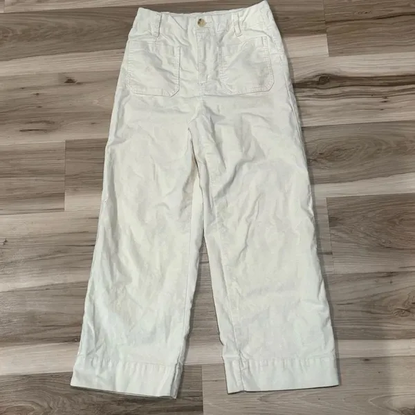 Avec Les Filles Wide Leg High Rise Fine Wale Corduroy Crop Pants Women’s 4 - Image 2
