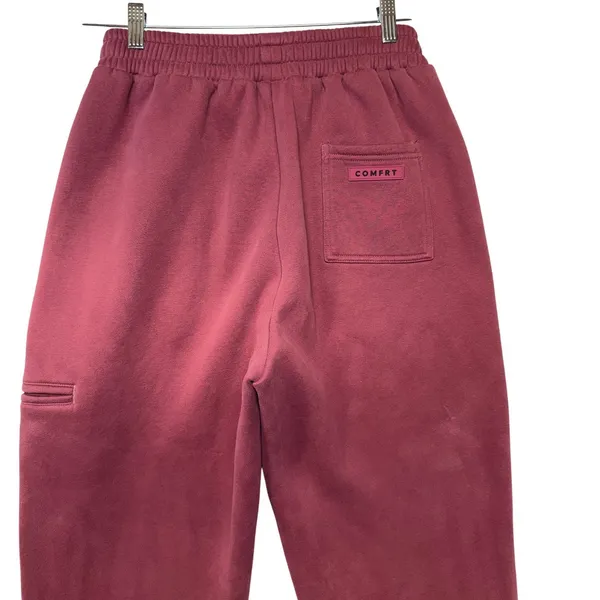 Comfrt Airplane Mode Signature Fleece Sweatpants‎ Maroon Red Joggers Womens M - Image 8