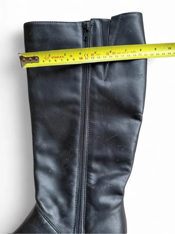 Vintage Regence Black Leather Knee High Boots Women’s Size 9 Made in Canada - Image 8