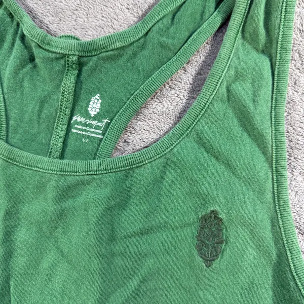 Free People Movement Green Racerback Tank Top Long Small - Image 3