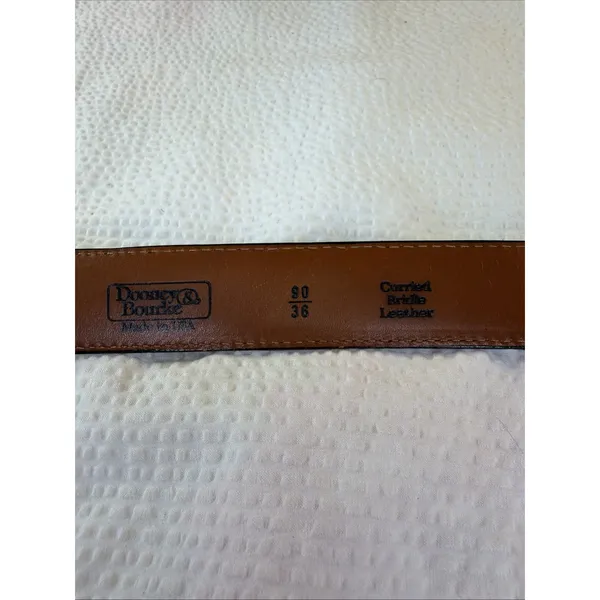 Dooney & Bourke Womens Black Leather Belt Brass Buckle 10001 Size 36 Made In USA - Image 3