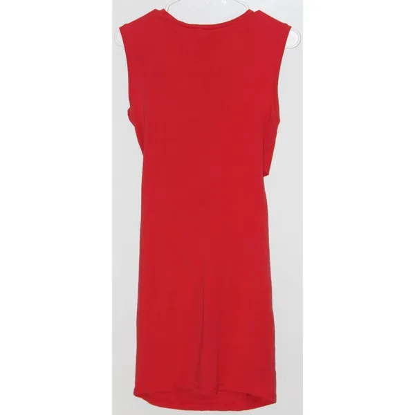 Women's Rachel Roy Orange Red Cotton Sleeveless Casual Mini Party Dress Medium - Image 2