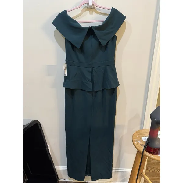Xscape Off The Shoulder Evening Gown Pine Green Size 12 - Image 6