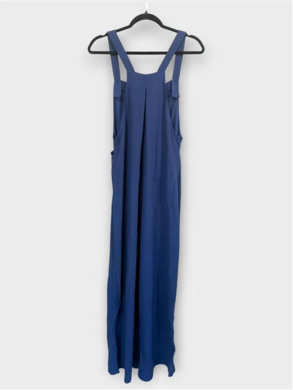 Size M Halara Adjustable Strap Plicated Waffle Casual Overalls Dark Blue - Image 3