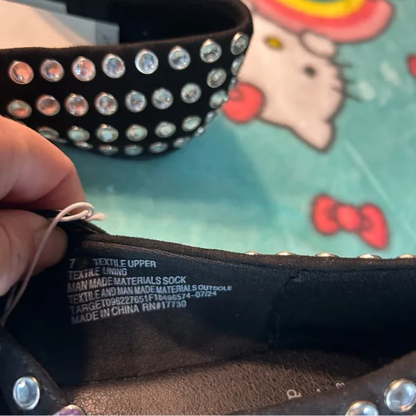 Issa Rhinestone Mary Jane Ballet Flats - A‎ New Day Black size 7 mcbling - Image 6