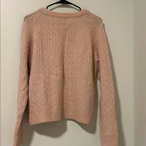 J Crew Wool Blend Pink Wool Blend Button Sweater Size Medium - Image 5