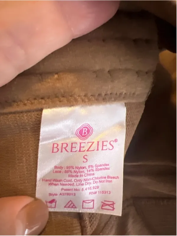 Breezies Lace Back Closure Bra Small Tan Nude Wireless Comfort Support Bralette - Image 4