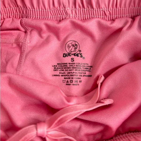 Pink Athletic Shorts with Cartoon Patch - Image 2