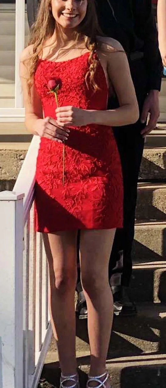 Sherri Hill Red Homecoming Dress - Image 3