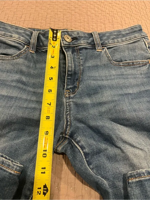 American Eagle Next Level Stretch Skinny Jeans - Blue Wash - Size 10 Long - Image 7