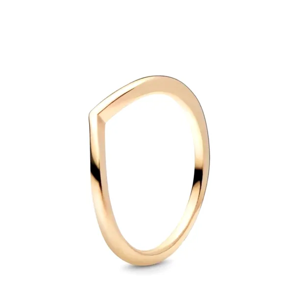 14k‎ Gold Filled S925 V Shaped Curve Band Ring, Size 6 - Image 14