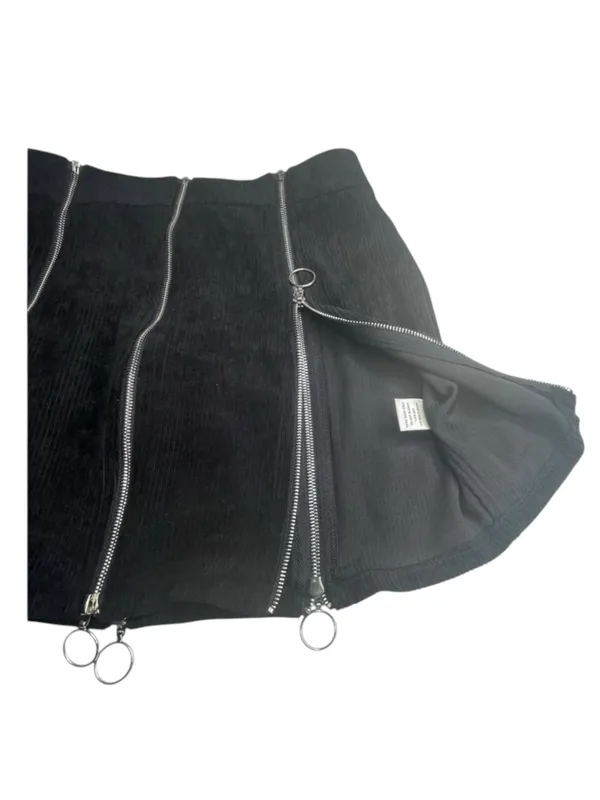 Deadstock: new Valfre ꥟ Lasso Mini Skirt ꥟ Black ꥟ Silver Zippers All Over ꥟ M ꥟ - Image 14
