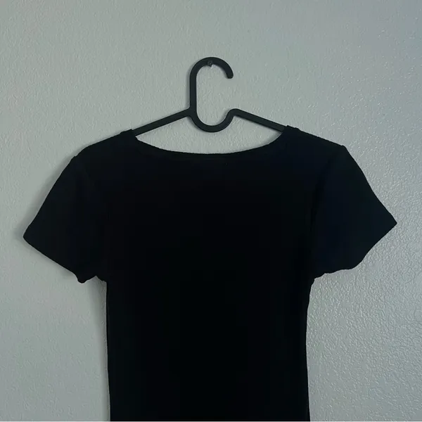 Cotton On Black Ribbed Midi Dress Size XS - Image 5
