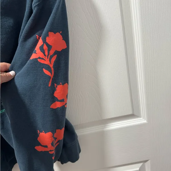 Source Unknown Blue Hoodie with Pink and Green Accents - Image 2